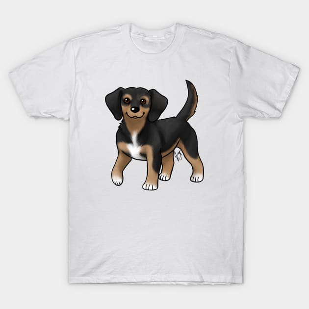 Dog - Queen Elizabeth Pocket Beagle - Black and Tan T-Shirt by Jen's Dogs Custom Gifts and Designs